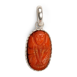 Coral Hanuman Locket Large