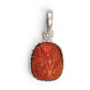 Coral Hanuman Locket Small