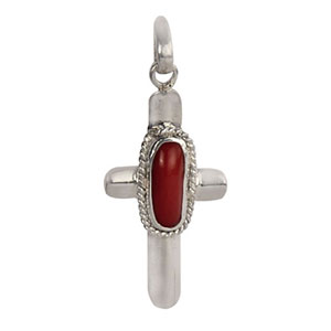Coral Locket in Silver
