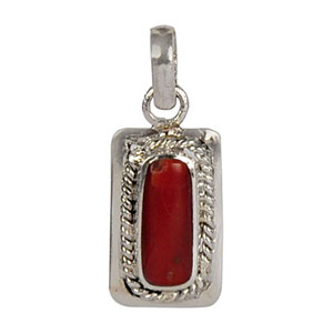 Coral Locket in Silver