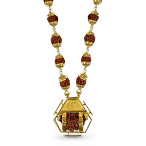 Sri 108 Ek Mukhi Rudraksha Mala (Golden)